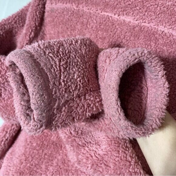 5/$25 Cloudveil Pink Fuzzy Sherpa Full Zip Mock Neck Sweater Light Jacket S - Picture 6 of 16